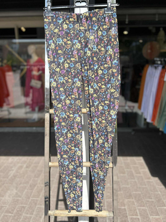 No1. by Ox bukse svart med multicolor blomster