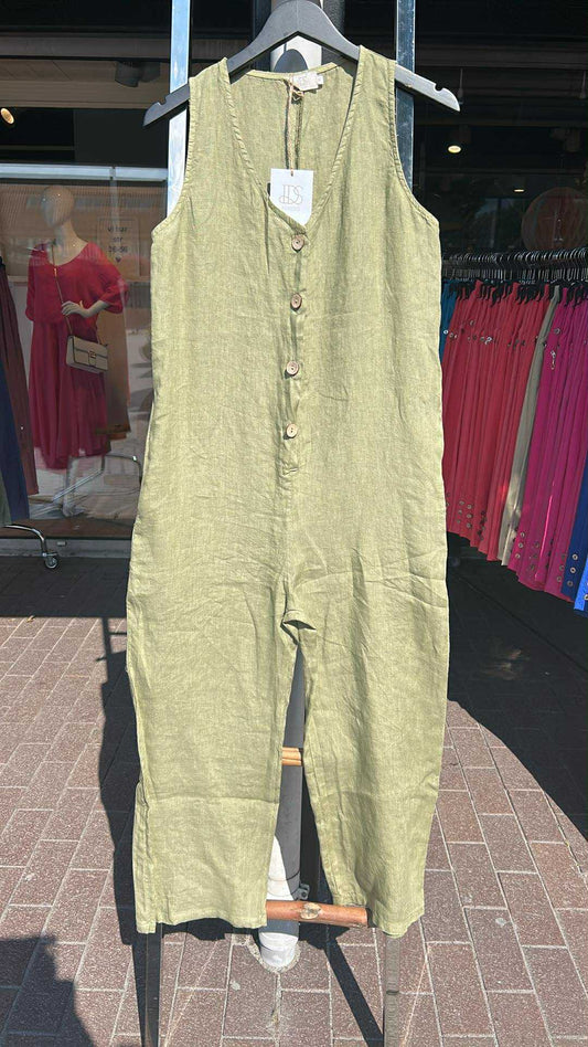 DS Collection jumpsuit, khakigrønn