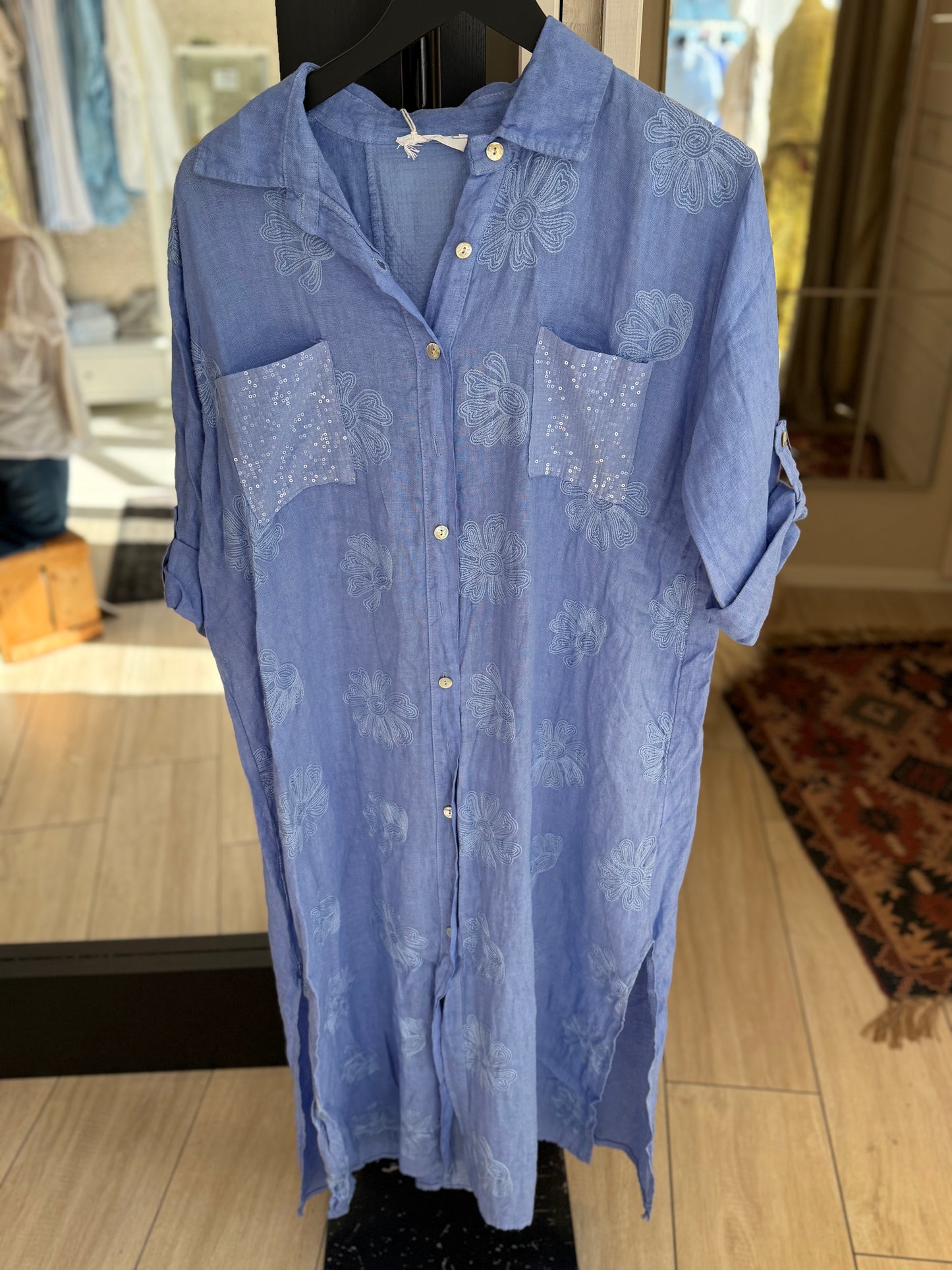 Blu glitter- dress lin