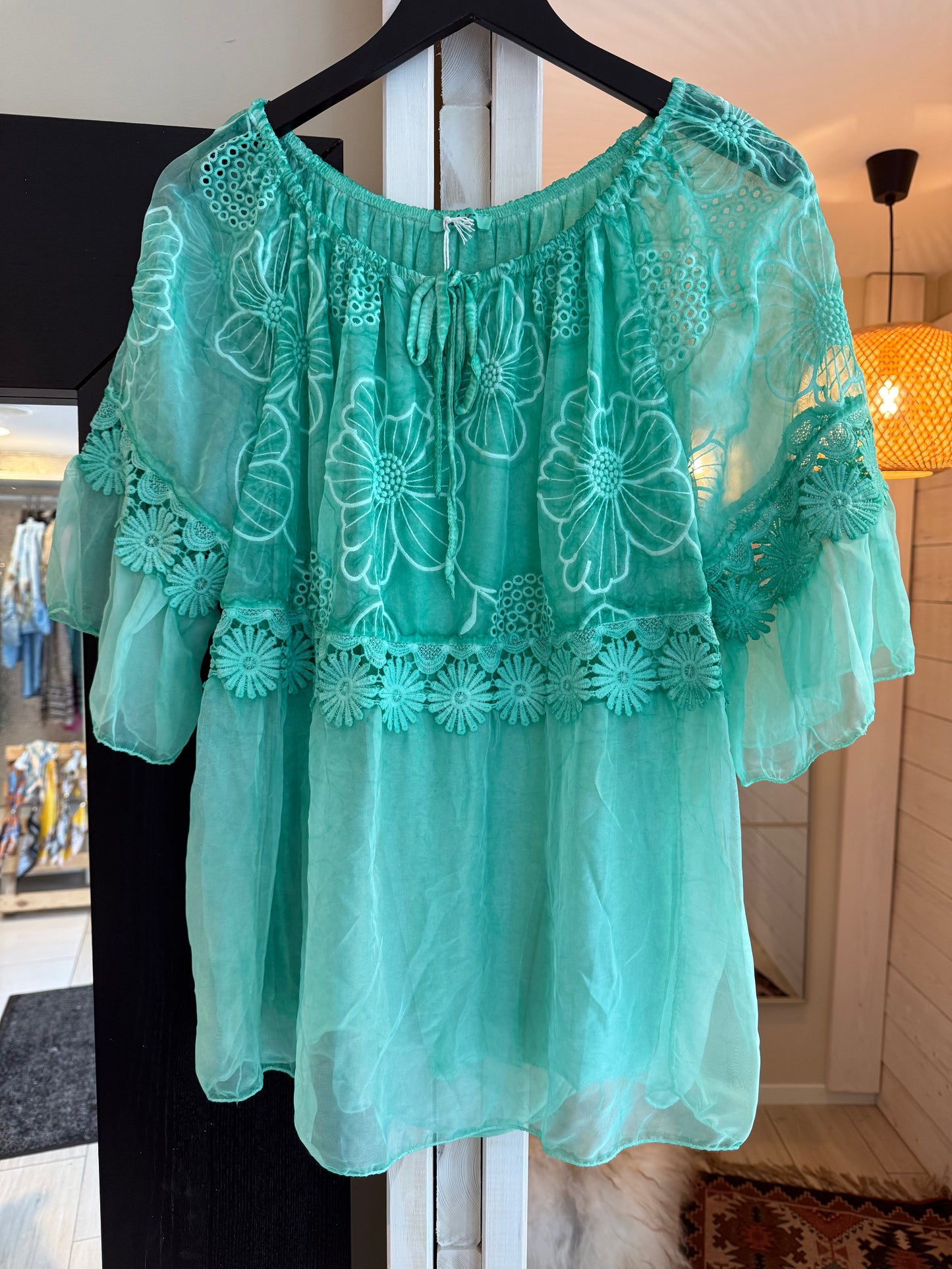 Hannah blouse - green/turkis