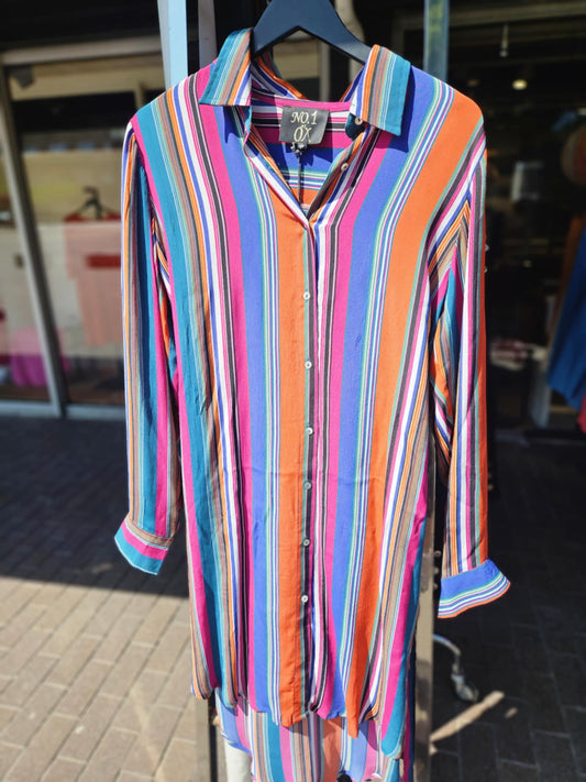 No. 1 by ox, shirt kjole multicolor stripete