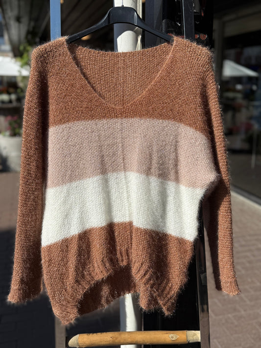 Stripe knit- brun