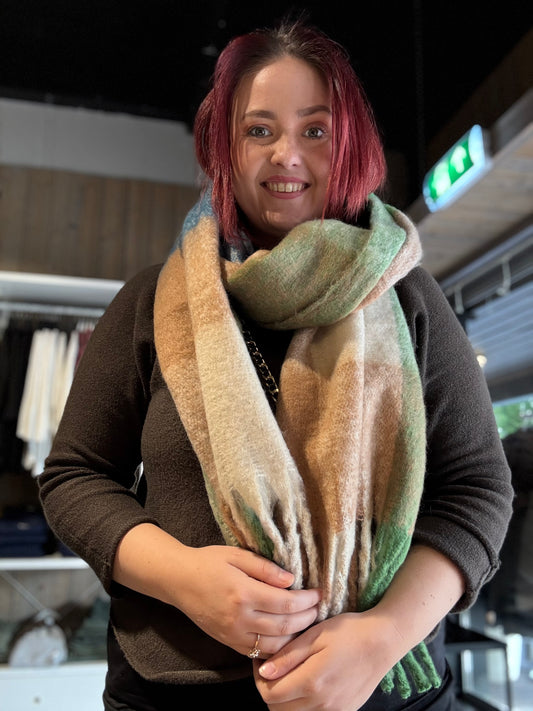 Vinterskjerf multicolor grønn
