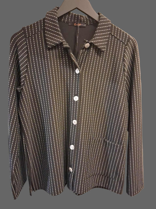 6 am Annie Black Pinstripe jakke