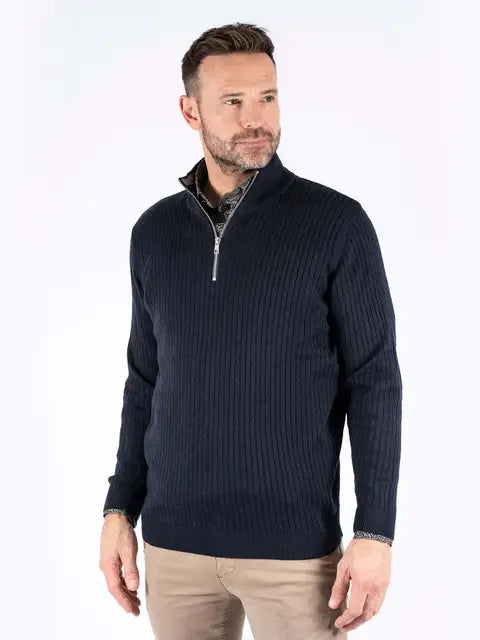 Tristan Zip Knit dark navy