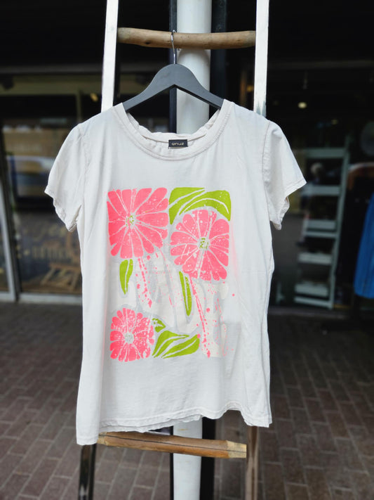 Qnuz t-shirt flower pink