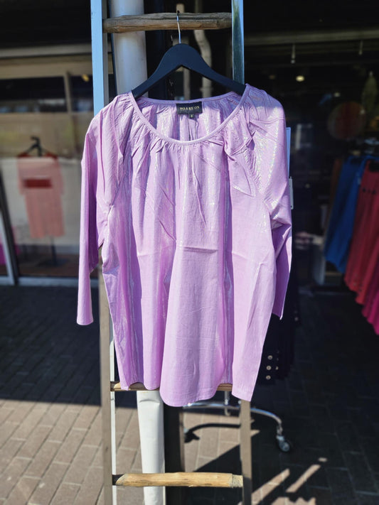 No.1 by ox bluse lilla med skimmer