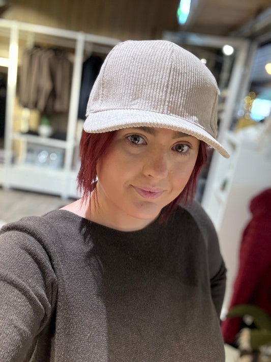 Caps cord fløyel off white