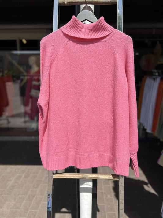 Pink strikkegenser