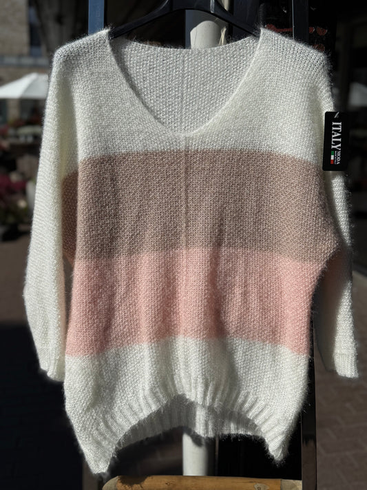Stripe knit- white