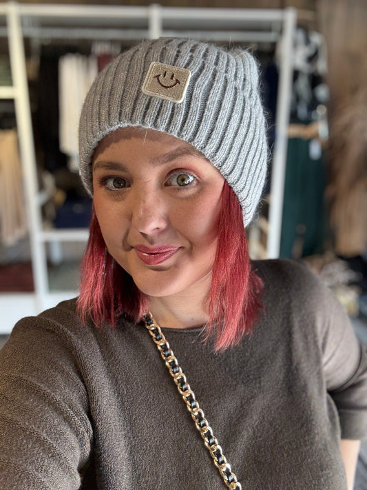 Lue grå m/smiley
