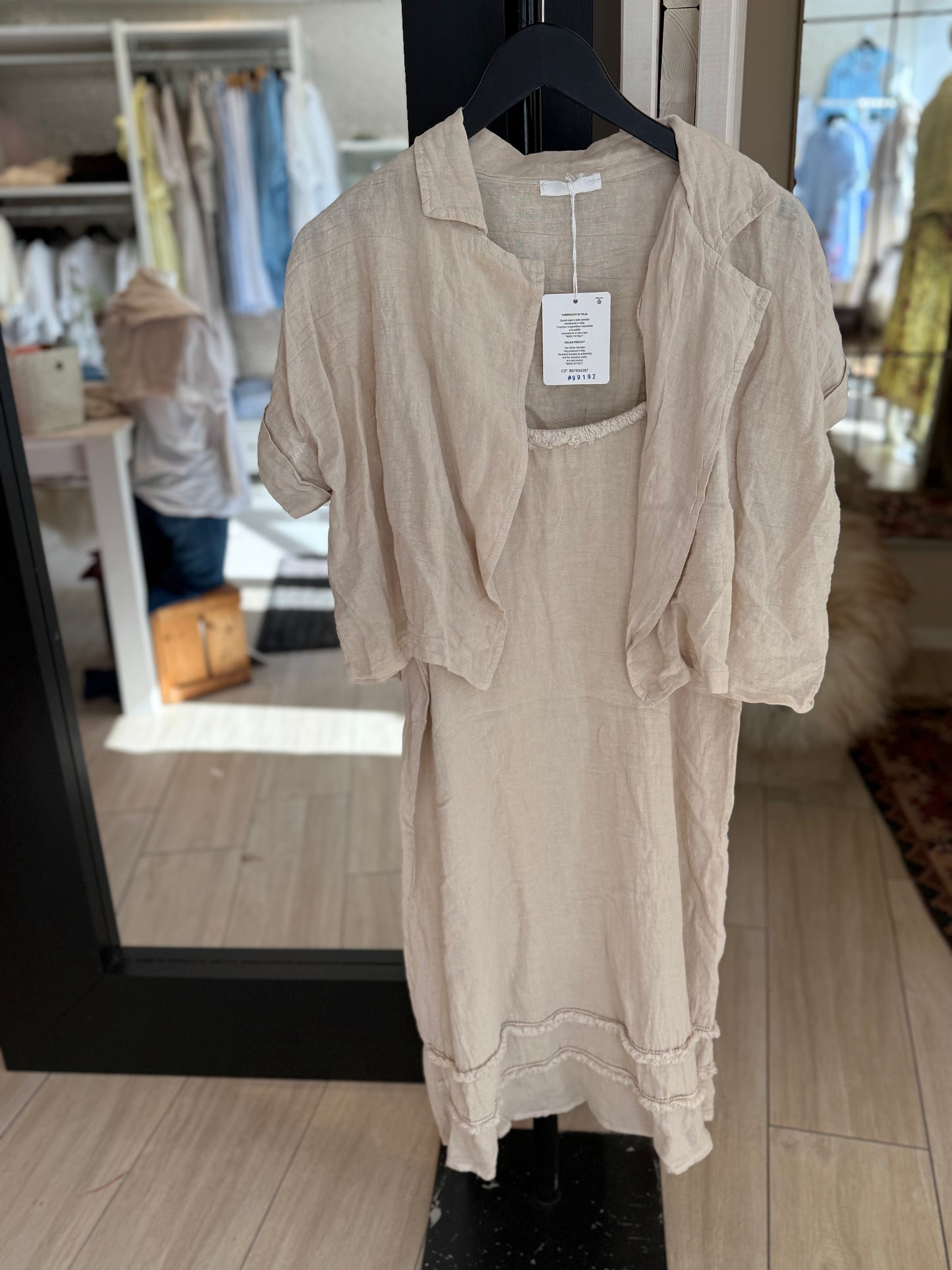 Lin sett - beige kjole