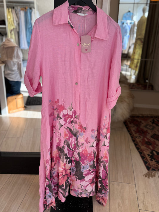 Flower- pink lin dress