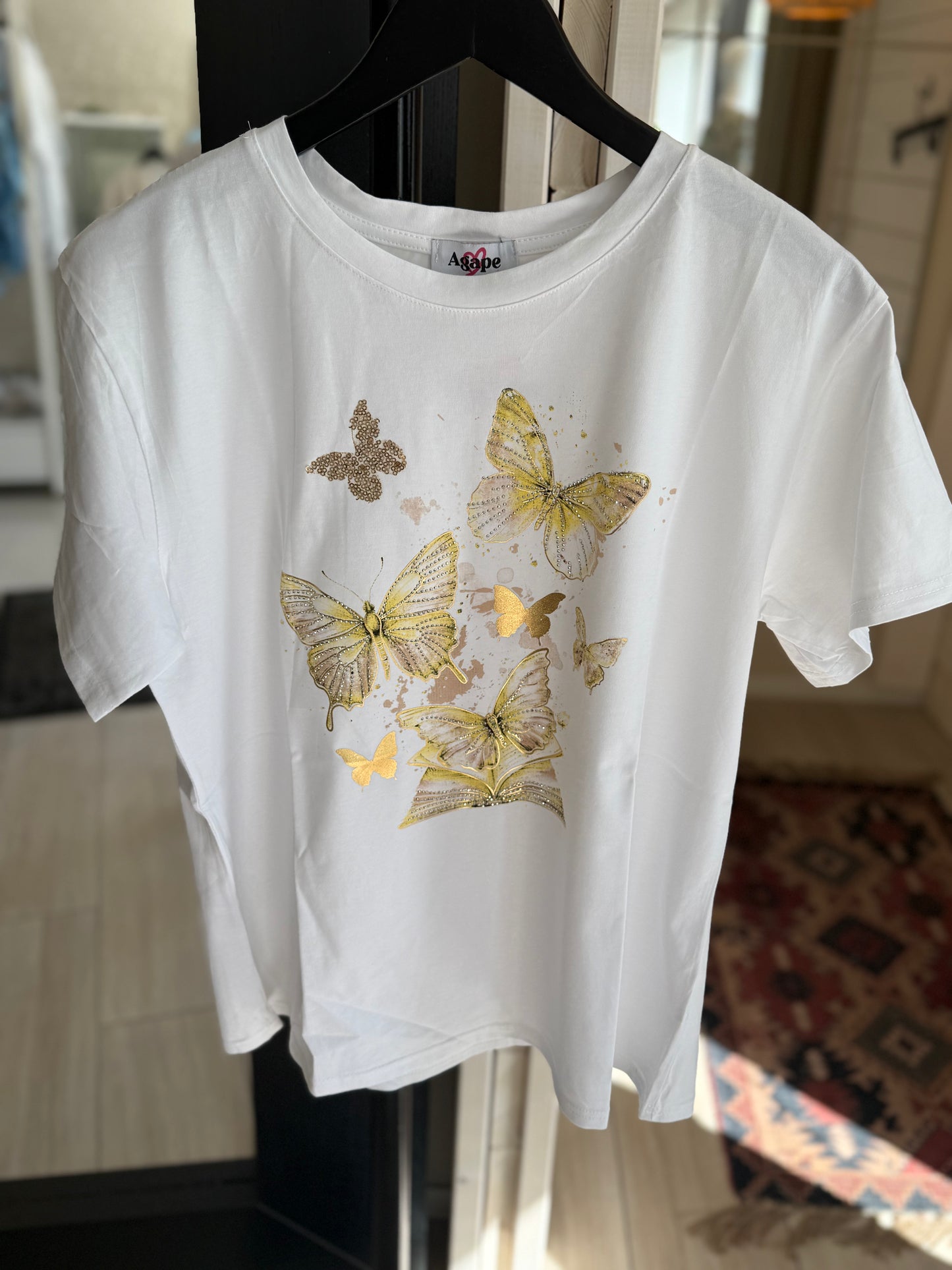 T-shirt Butterfly yellow