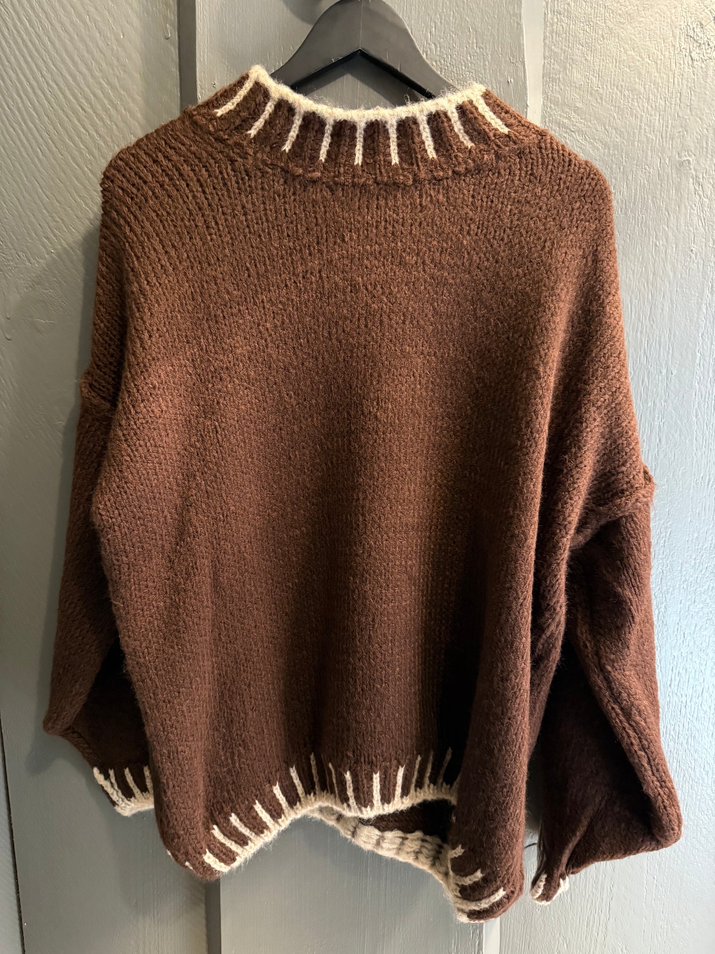 Christmas knit sweater brown