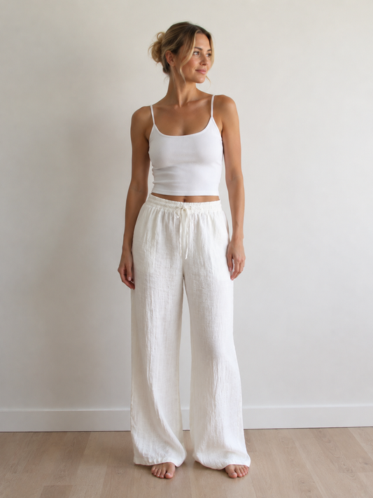 Cotton bukse- white