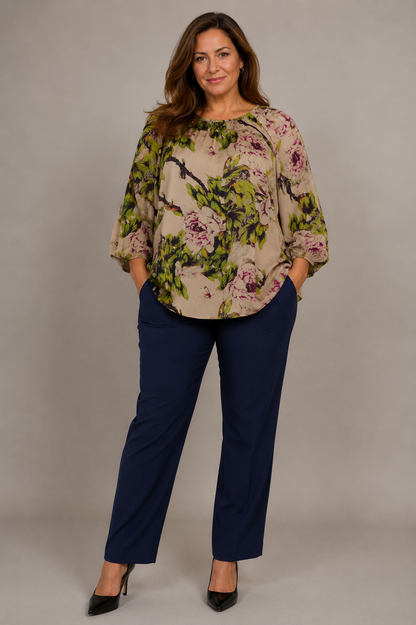 Nr 1 by ox- raglan blouse flower