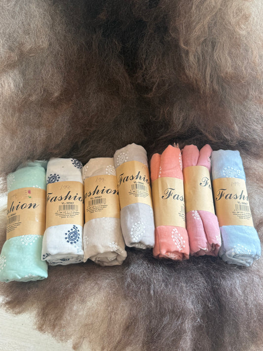 Viscose skjerf- flere farger