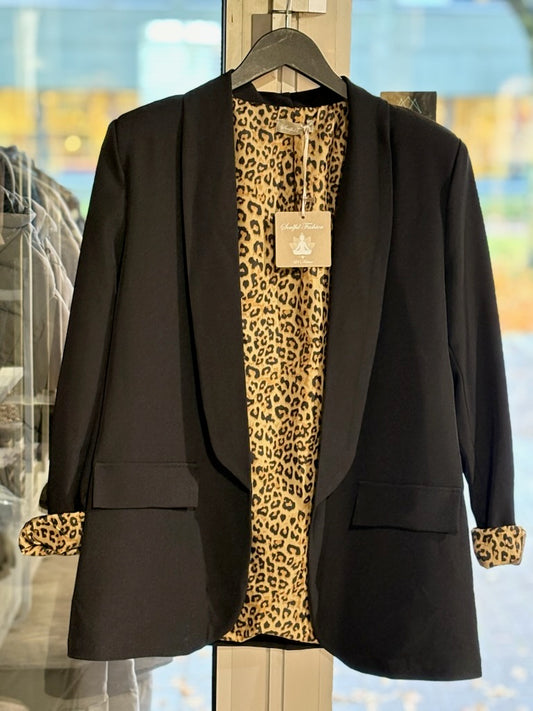Dressjakke leopard - sort