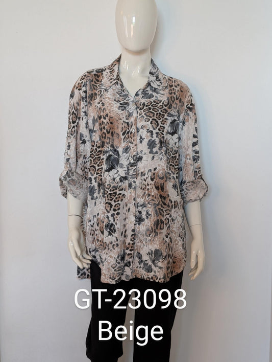 Raquel Viskose Blouse med mønster i 4 ulike farger