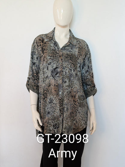 Raquel Viskose Blouse med mønster i 4 ulike farger
