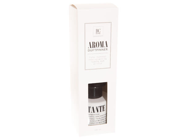 Duftolje matt hvit glass 7x7cm Tante 100ml m/6 pinner 15 % duft lotus