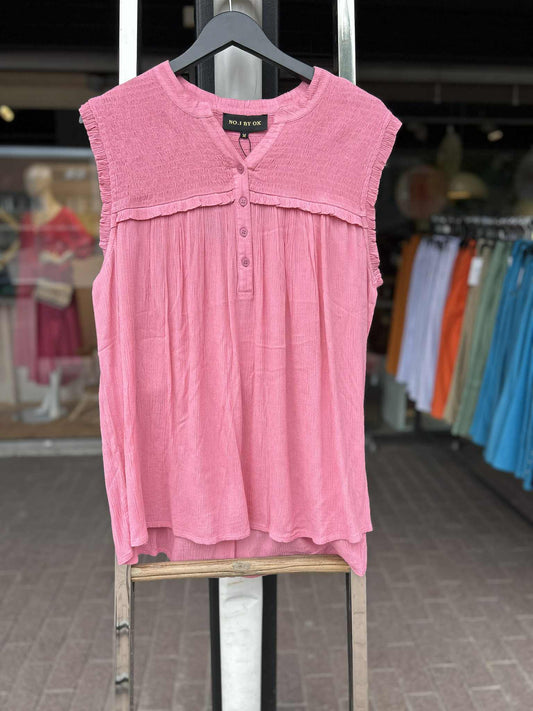 Kortermet rosa bluse