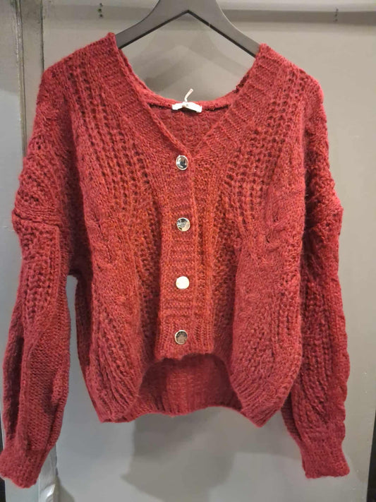 Strikkjakke i 3 ulike farger