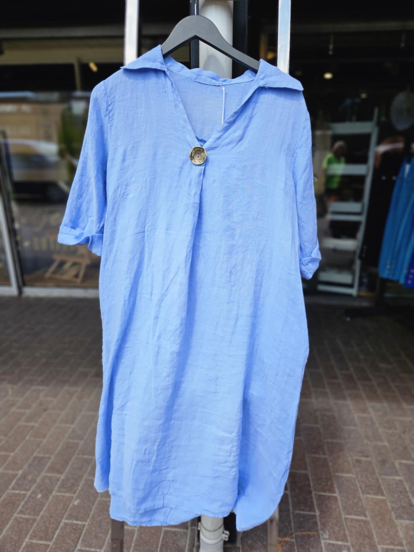 Lin dress blue
