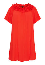 Nr 1 by ox- plus size dress, Double Ruffle Edge- flere farger