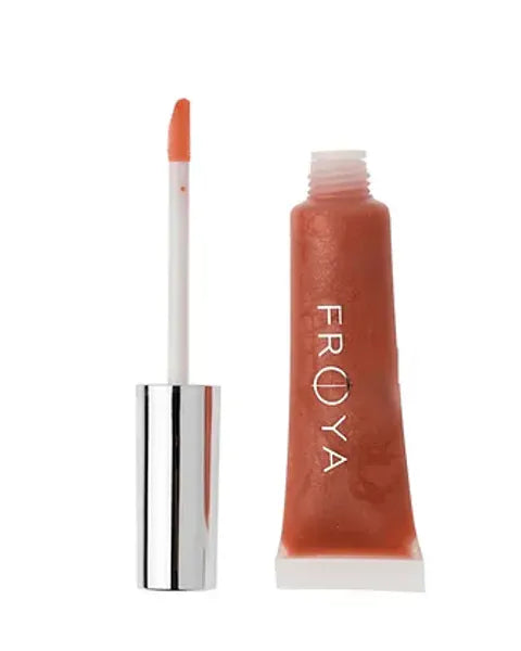 Frøya Silk Lipgloss No 3. Fersken med multifarget glitter og gje